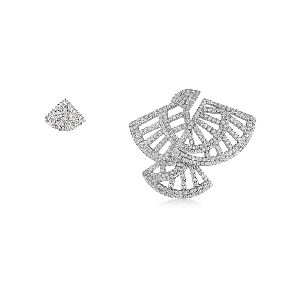 STUDDED FAN CUTWORK EARRINGS