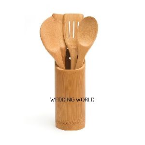 Natural Bamboo wooden utensil holder