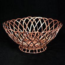 Copper Electroplating Aluminum Wire Weaving Round Storage Basket