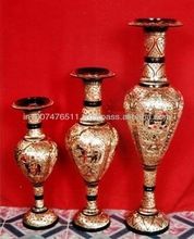 Brass engraved flower vases