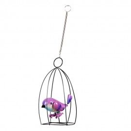 Wonderland Wobbling Bird in a cage hanging Decor
