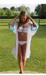 Bikni Cover Up With Frilled Sleeves