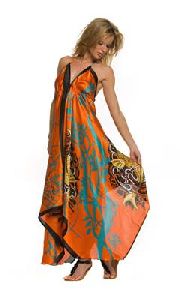 Digital Print Long Scarf Dress