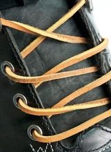 Square genuine leather Boot laces