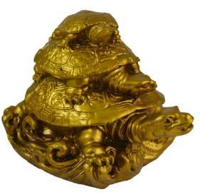 Classic Gold Chan Chu Three Legged Feng Shui Money Three Frog Toad Statue