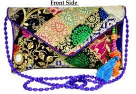 Designer Women Clutch Embroidered Purse Evening Indian Handbag India