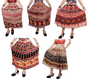 Hippie Beautiful Print Gypsy Cotton Boho Long Skirt