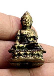 Indian Lord Buddha Sitting Miniature Brass Sculpture Statue