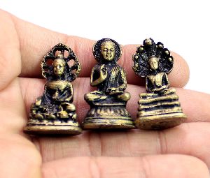 Indian Lot Lord Buddha Miniature Brass Sculpture Statues