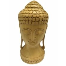 Exclusive Wooden Handicraft Hand Carved God Buddha Head Sculpture