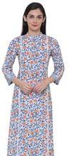 kurti women Orange Lillies Long length Kurta