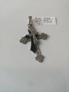 Cross Silver Stone Pendant