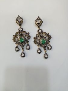 Hanging Silver Stone Earrings