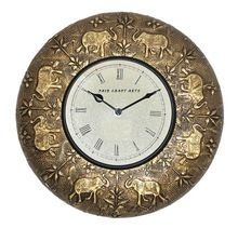 Brass Antique Wall Clock with Elephant