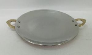 Copper Steel Hammered Round Tawa