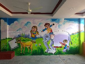 Cartoon Wall painting for play schools