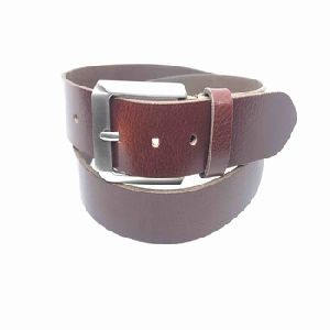 Grain Leather Belt with customized brand name with pin buckle