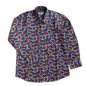 FIERY DRAGONS PRINT FULL SLEEVE SHIRT