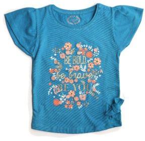 GIRLS TOP WITH PRINT AND EMBROIDERY