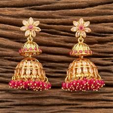 Antique Jhumkis With Gold