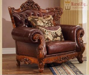 Teak-wood Hand carved Luxury Wooden Arm Chair