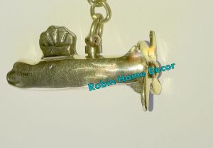 BRASS SUBMARINE PENDENT KEYCHAIN KEYRING