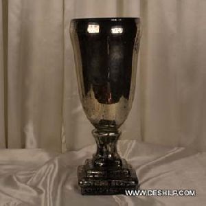 glass silver candle holder