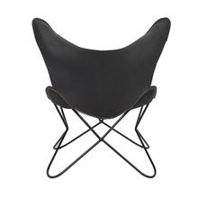 buff leather butterfly lounge chair