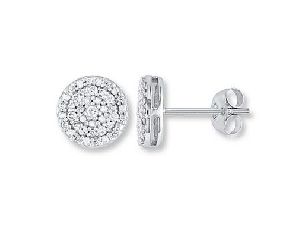 14K White Gold Earring