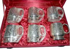 Silver Plated Coffee Mug Set