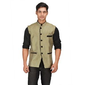 Men Indian Ethnic Pattern Work Jacket