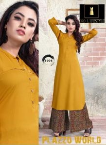 rayon kurti plazzo