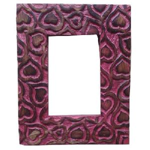 Wooden Purple Heart Design Photo Frame