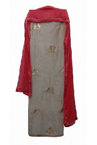 Gold Lovebirds Chanderi Suit