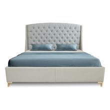 King Size Diamond Tufted Wingback Leather Storage Bed