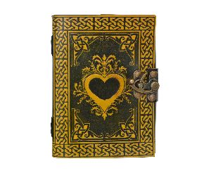 Handmade Celtic Heart Wicca Leather Bound Journal Book