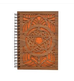 New Style Cut Work Star Pentagram Eco Friendly Wooden Cover Office Notebooks