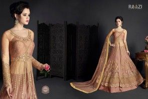 Raazi Rama Net fabric Embroidery work Anarkali Suits