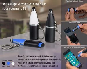 keychain with stylus and screen cleaner