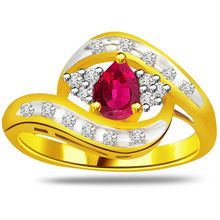 Pear Ruby Gold Ring