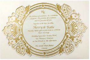 Laser Cut Printed Acrylic Wedding Invite