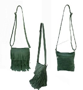 Leather Fringe Sling Bag