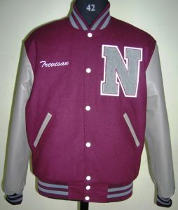 Maroon And Grey High School Varsity Jacket