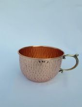 PURE COPPER HAMMERED MOSCOW MULE MUG WITH BRASS HANDLE
