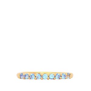 Azure Topaz Sterling Silver Gold Plated Ring
