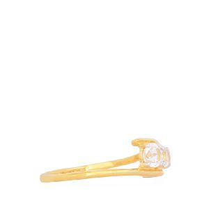 White Topaz in Gold Plated Sterling Silver Ring