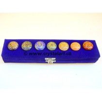 7 CHAKRA ENGRAVED ROUND CABS SET