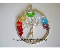 7 CHAKRA GLASS TREE OF LIFE PENDANTS