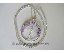 AMETHYST AGATE TREE OF LIFE NECKLACE