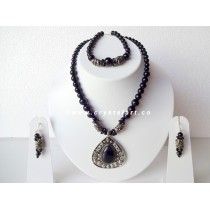 BLACK OBSIDIAN HANDMADE JEWELLERY SET